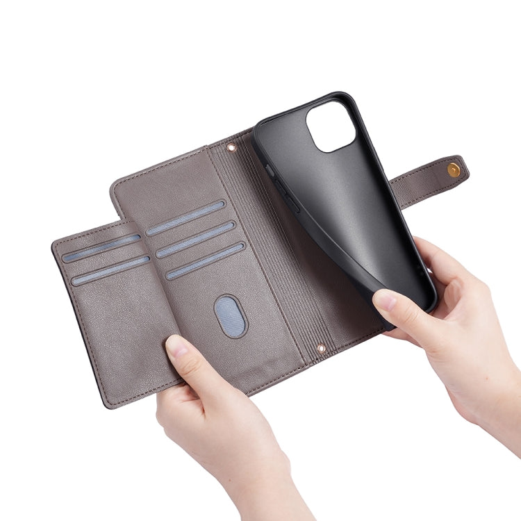 For Honor X5 4G Sheep Texture Cross-body Zipper Wallet Leather Phone Case(Grey) - Honor Cases by PMC TechLife | Online Shopping South Africa | PMC TechLife | Buy Now Pay Later Mobicred
