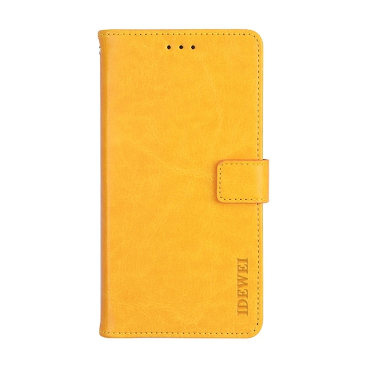 For Blackview A85 idewei Crazy Horse Texture Leather Phone Case with Holder(Yellow) - More Brand by idewei | Online Shopping South Africa | PMC Jewellery | Buy Now Pay Later Mobicred