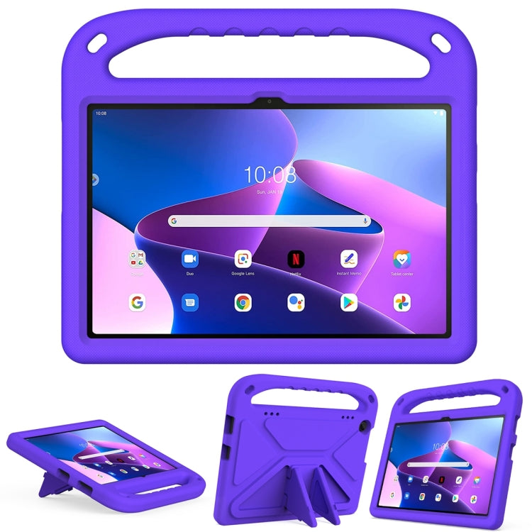For Lenovo Tab M10 3rd Gen Handle EVA Shockproof Tablet Case with Holder(Purple) - Lenovo by PMC TechLife | Online Shopping South Africa | PMC TechLife | Buy Now Pay Later Mobicred