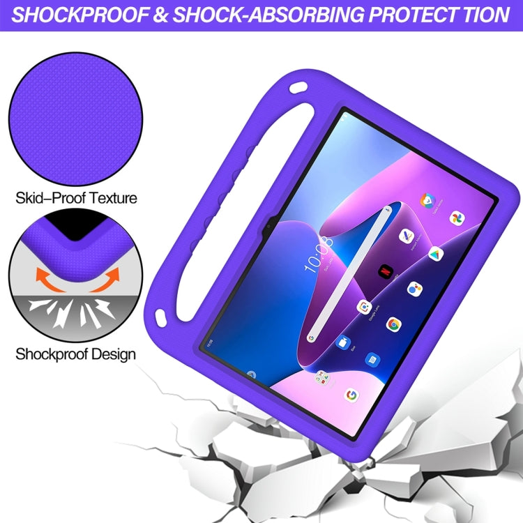For Lenovo Tab M10 3rd Gen Handle EVA Shockproof Tablet Case with Holder(Purple) - Lenovo by PMC TechLife | Online Shopping South Africa | PMC TechLife | Buy Now Pay Later Mobicred