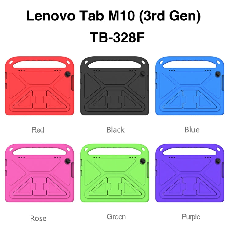 For Lenovo Tab M10 3rd Gen Handle EVA Shockproof Tablet Case with Holder(Rose Red) - Lenovo by PMC TechLife | Online Shopping South Africa | PMC TechLife | Buy Now Pay Later Mobicred