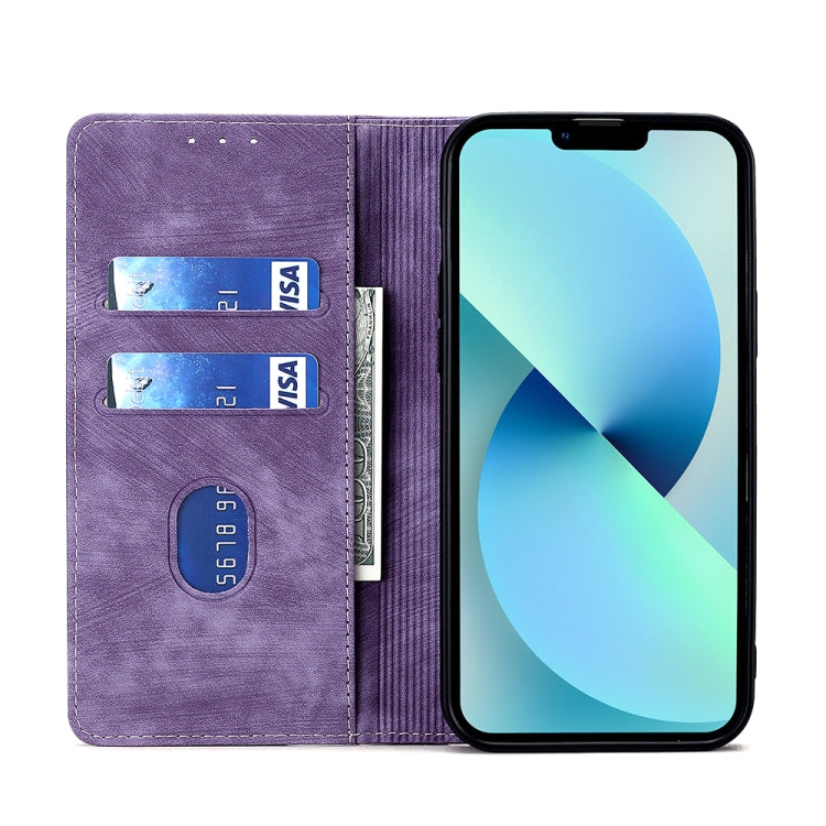 For Blackview A85 RFID Anti-theft Brush Magnetic Leather Phone Case(Purple) - More Brand by PMC Jewellery | Online Shopping South Africa | PMC Jewellery | Buy Now Pay Later Mobicred