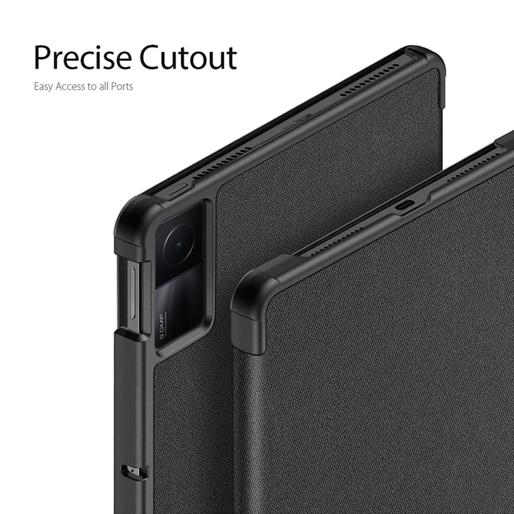 For Xiaomi Redmi Pad SE DUX DUCIS Domo Series Magnetic Flip Leather Tablet Case(Black) - More Tablet Cases by DUX DUCIS | Online Shopping South Africa | PMC Jewellery | Buy Now Pay Later Mobicred