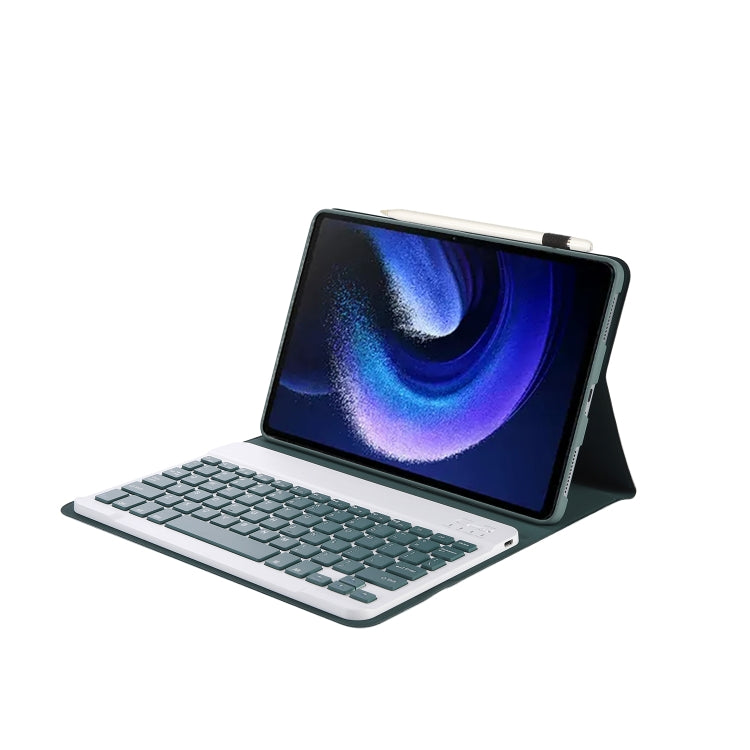 For Xiaomi Pad 6 / Pad 6 Pro A0N7 Lambskin Texture Ultra-thin Bluetooth Keyboard Leather Case(Dark Green) - Others Keyboard by PMC TechLife | Online Shopping South Africa | PMC TechLife