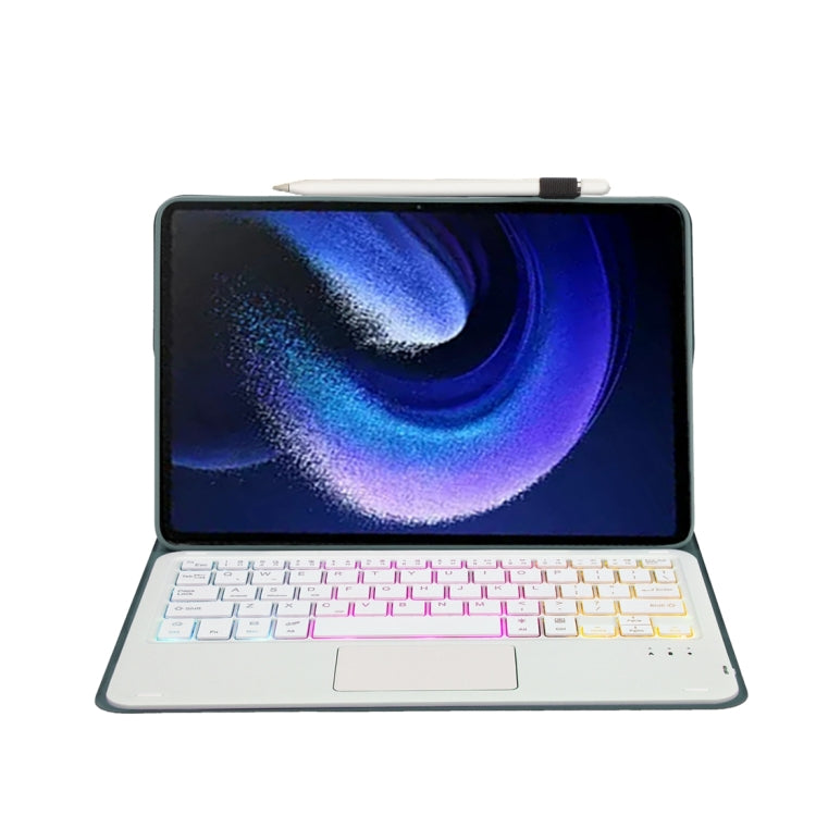 For Xiaomi Pad 6 / Pad 6 Pro A0N7-AS Lambskin Texture Ultra-thin Backlight Bluetooth Keyboard Leather Case with Touchpad(Dark Green) - Others Keyboard by PMC TechLife | Online Shopping South Africa | PMC TechLife