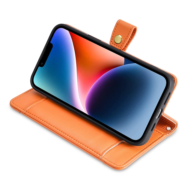 For Nokia C12 Sheep Texture Cross-body Zipper Wallet Leather Phone Case(Orange) - Nokia Cases by PMC TechLife | Online Shopping South Africa | PMC TechLife | Buy Now Pay Later Mobicred