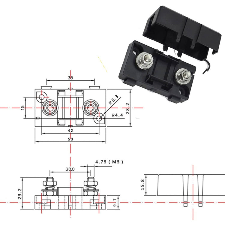 6 in 1 ANS Car Fuse Holder Fuse Box, Current:60A & 80A & 100A - Fuse by PMC TechLife | Online Shopping South Africa | PMC TechLife | Buy Now Pay Later Mobicred