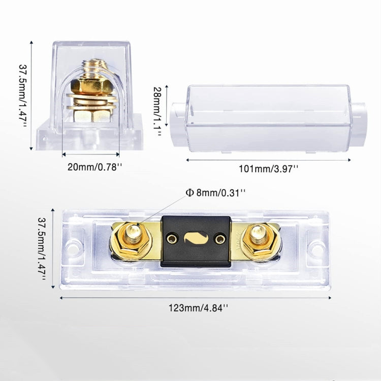 2 in 1 ANL Car Fuse Holder Electrical Protection Insulating Cover, Current:100A - Fuse by PMC TechLife | Online Shopping South Africa | PMC TechLife | Buy Now Pay Later Mobicred