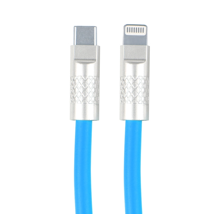 Mech Series 120W USB-C / Type-C to 8 Pin Metal Plug Silicone Fast Charging Data Cable, Length: 1.2m(Blue) - 2 in 1 Cable by PMC Jewellery | Online Shopping South Africa | PMC Jewellery | Buy Now Pay Later Mobicred