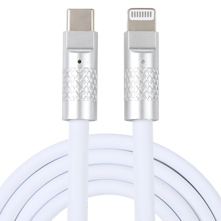 Mech Series 120W USB-C / Type-C to 8 Pin Metal Plug Silicone Fast Charging Data Cable, Length: 1.2m(White) - 2 in 1 Cable by PMC Jewellery | Online Shopping South Africa | PMC Jewellery | Buy Now Pay Later Mobicred