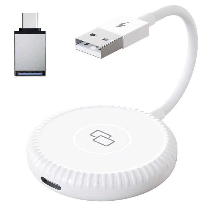 THT-020-6 USB + USB-C / Type-C Carplay Mirror Adapter for iPhone(White) - Bluetooth Adapters by PMC Jewellery | Online Shopping South Africa | PMC Jewellery | Buy Now Pay Later Mobicred