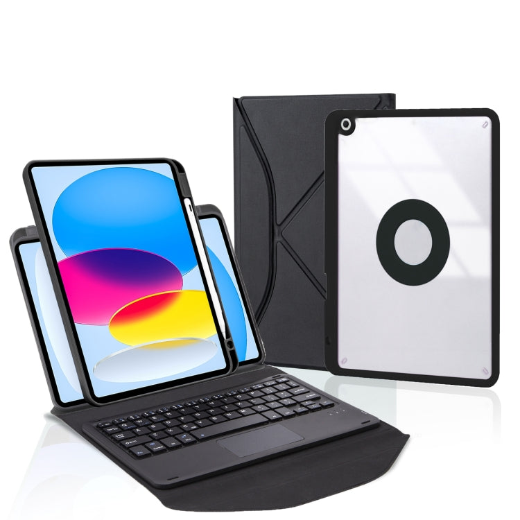 Z10B-A For iPad 10th Gen 10.9 2022 / 11 2025 Pen Slot Touchpad Bluetooth Keyboard Leather Tablet Case(Black) - free shipping - PMC TechLife - Order now!
