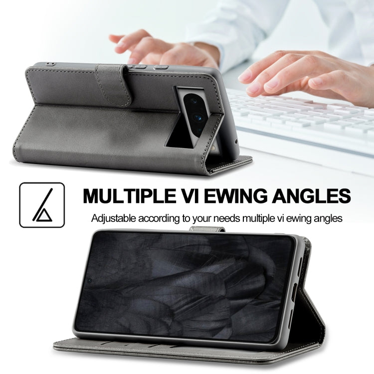 For Google Pixel 8 Pro LC.IMEEKE Calf Texture Horizontal Flip Leather Case(Grey) - free shipping - PMC TechLife - Order now!