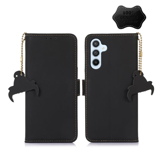 For Samsung Galaxy S24+ 5G Genuine Leather Magnetic RFID Leather Phone Case(Black) - Galaxy S24+ 5G Cases by PMC Jewellery | Online Shopping South Africa | PMC Jewellery | Buy Now Pay Later Mobicred