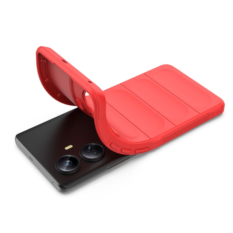 For Realme 10 Pro 5G Magic Shield TPU + Flannel Phone Case(Wine Red) - Realme Cases by PMC TechLife | Online Shopping South Africa | PMC TechLife | Buy Now Pay Later Mobicred