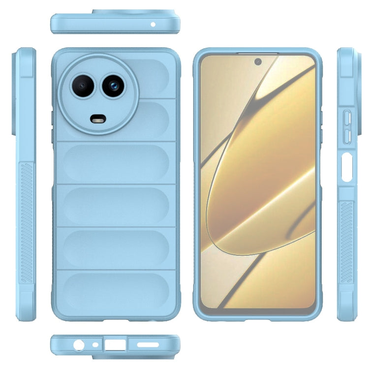 For Realme 11 5G Global Magic Shield TPU + Flannel Phone Case(Light Blue) - Realme Cases by PMC TechLife | Online Shopping South Africa | PMC TechLife | Buy Now Pay Later Mobicred