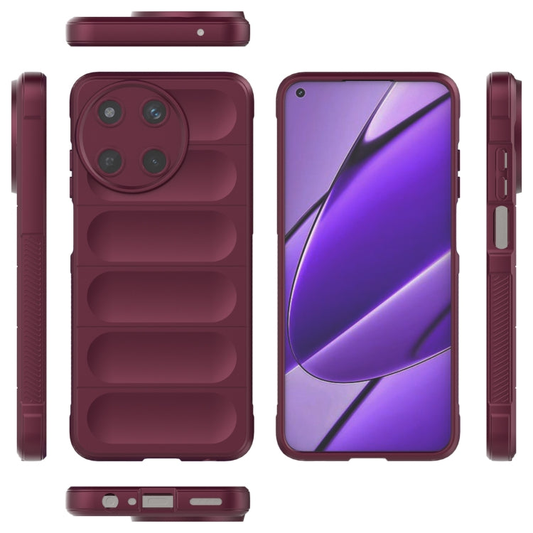 For Realme 11 4G Global Magic Shield TPU + Flannel Phone Case(Red) - Realme Cases by PMC TechLife | Online Shopping South Africa | PMC TechLife | Buy Now Pay Later Mobicred