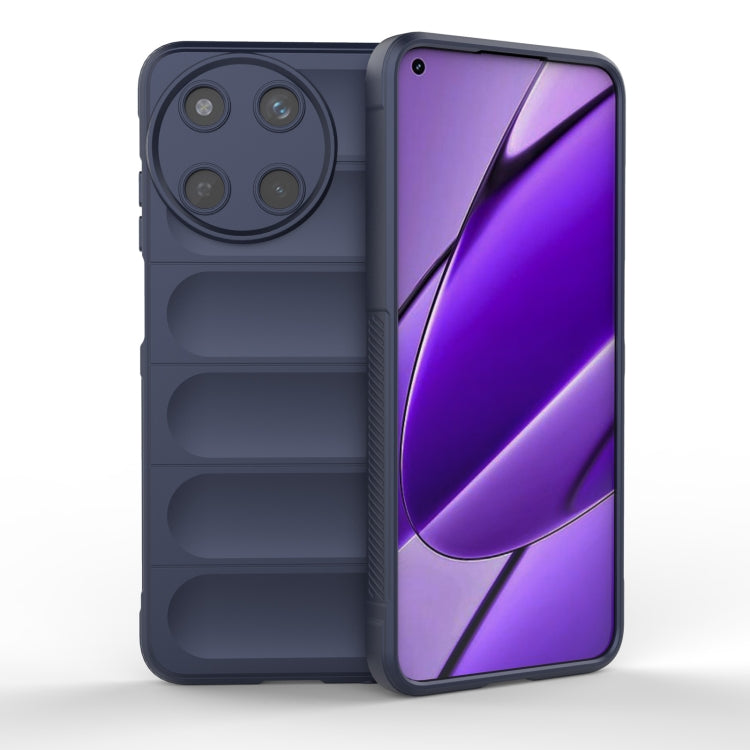 For Realme 11 4G Global Magic Shield TPU + Flannel Phone Case(Dark Blue) - Realme Cases by PMC TechLife | Online Shopping South Africa | PMC TechLife | Buy Now Pay Later Mobicred
