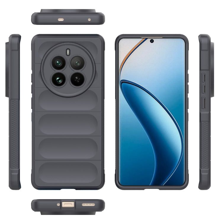 For Realme 12 Pro 5G / 12 Pro+ Magic Shield TPU + Flannel Phone Case(Dark Grey) - Realme Cases by PMC TechLife | Online Shopping South Africa | PMC TechLife | Buy Now Pay Later Mobicred