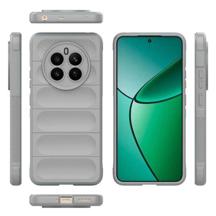 For Realme 12+ 5G Global Magic Shield TPU + Flannel Phone Case(Grey) - Realme Cases by PMC TechLife | Online Shopping South Africa | PMC TechLife | Buy Now Pay Later Mobicred