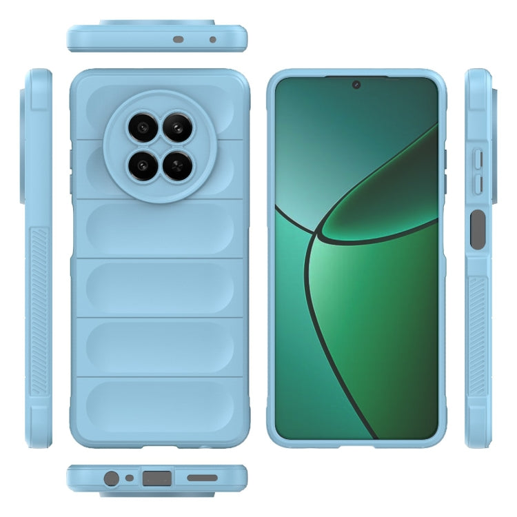 For Realme 12 5G Global Magic Shield TPU + Flannel Phone Case(Light Blue) - Realme Cases by PMC TechLife | Online Shopping South Africa | PMC TechLife | Buy Now Pay Later Mobicred