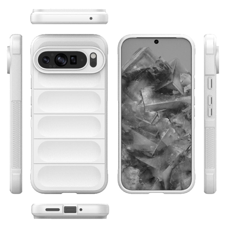 For Google Pixel 9 Pro XL 5G Magic Shield TPU + Flannel Phone Case(White) - Google Cases by PMC TechLife | Online Shopping South Africa | PMC TechLife | Buy Now Pay Later Mobicred