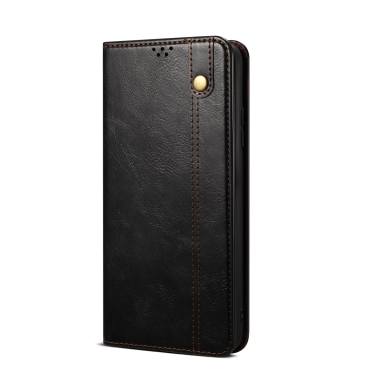 For OPPO A98 5G Oil Wax Crazy Horse Texture Leather Phone Case(Black) - OPPO Cases by PMC TechLife | Online Shopping South Africa | PMC TechLife