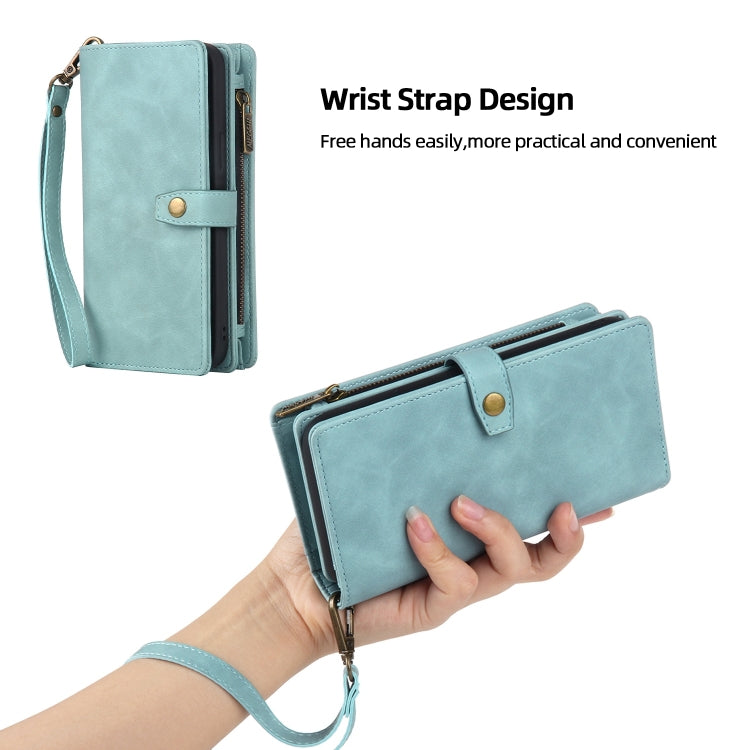 For iPhone 13 Pro Zipper Wallet Detachable MagSafe Leather Phone Case(Blue) - iPhone 13 Pro Cases by PMC TechLife | Online Shopping South Africa | PMC TechLife