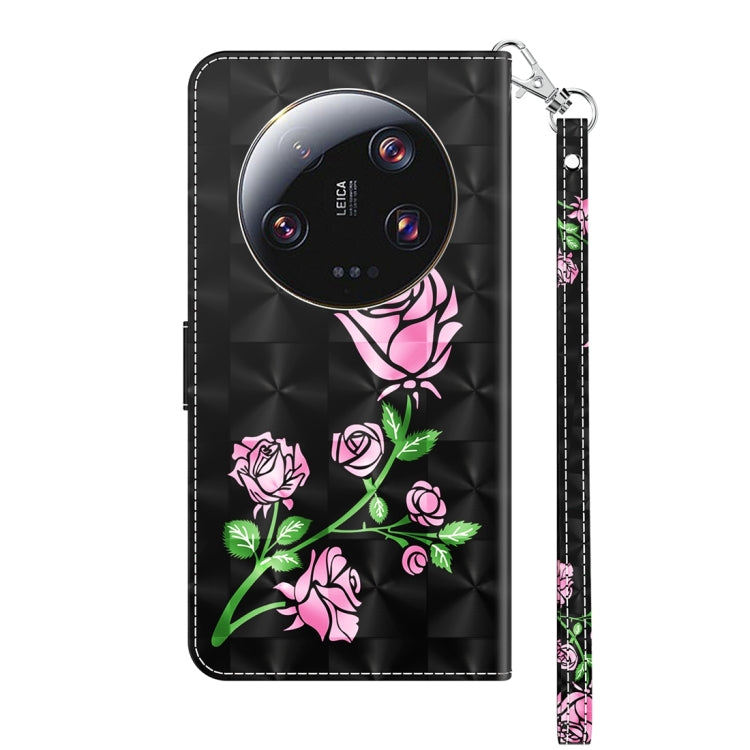 For Xiaomi 13 Ultra 3D Painted Pattern Leather Phone Case(Rose) - 13 Ultra Cases by PMC TechLife | Online Shopping South Africa | PMC TechLife | Buy Now Pay Later Mobicred