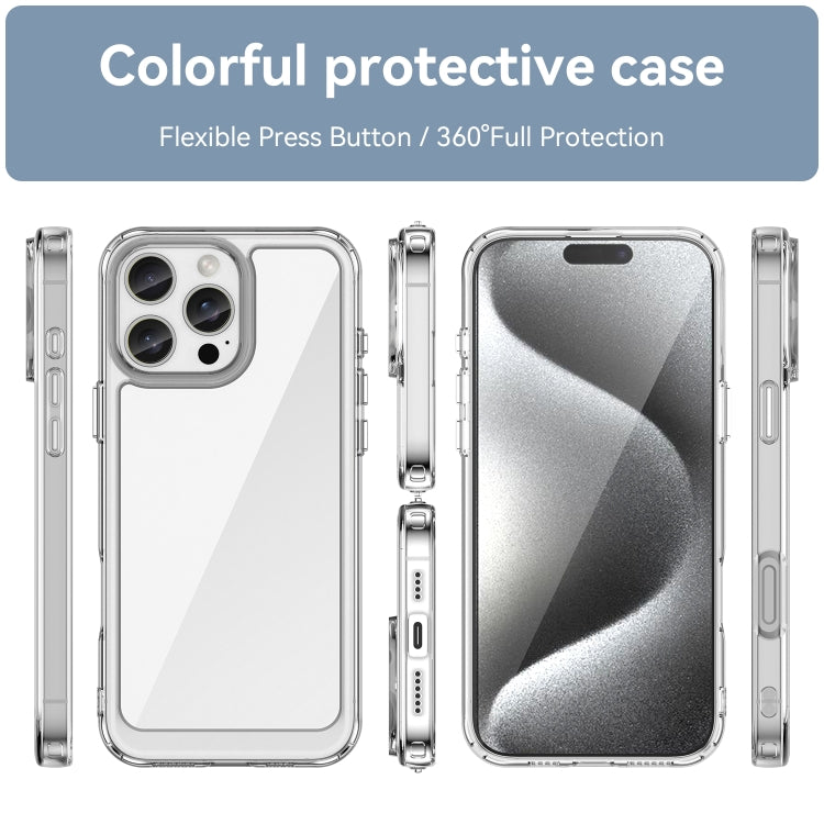 For iPhone 16 Pro Max Colorful Series Acrylic + TPU Phone Case(Transparent) - iPhone 16 Pro Max Cases by PMC TechLife | Online Shopping South Africa | PMC TechLife | Buy Now Pay Later Mobicred