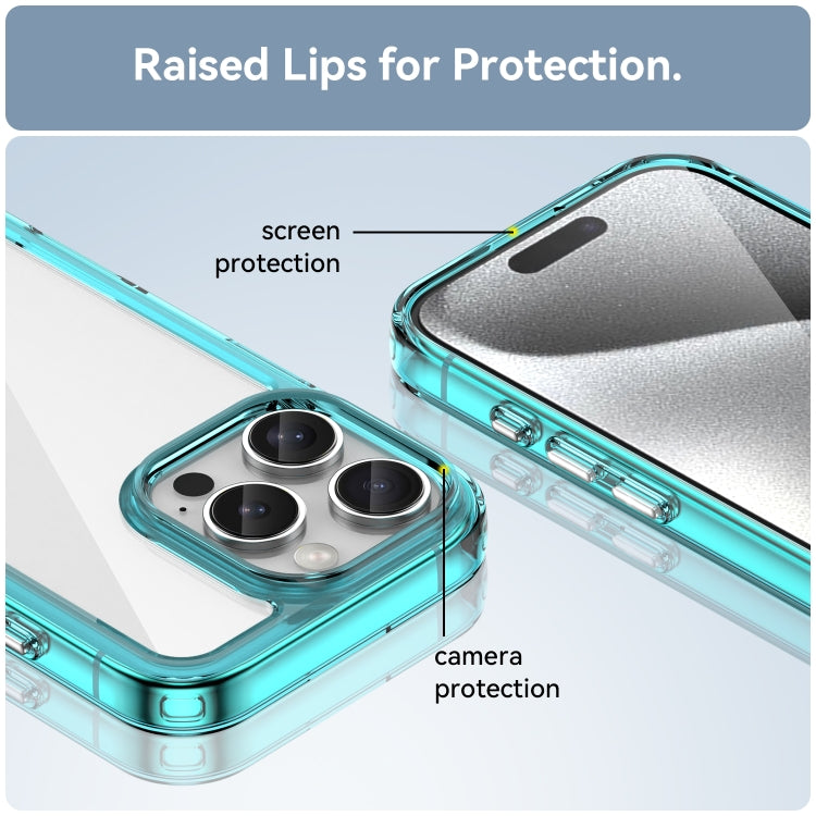 For iPhone 16 Pro Colorful Series Acrylic + TPU Phone Case(Transparent Blue) - iPhone 16 Pro Cases by PMC Jewellery | Online Shopping South Africa | PMC Jewellery | Buy Now Pay Later Mobicred