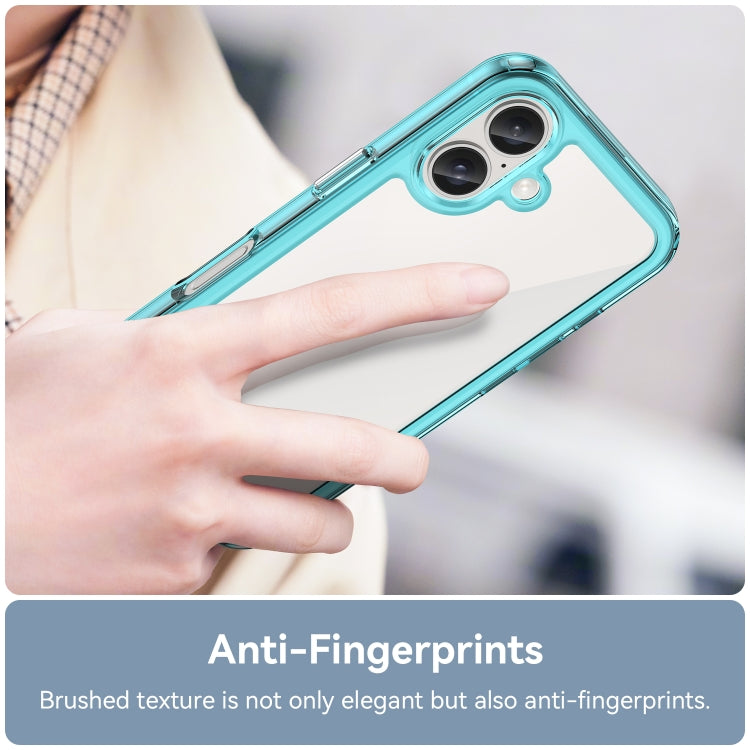 For iPhone 16 Plus Colorful Series Acrylic + TPU Phone Case(Transparent Blue) - iPhone 16 Plus Cases by PMC TechLife | Online Shopping South Africa | PMC TechLife | Buy Now Pay Later Mobicred