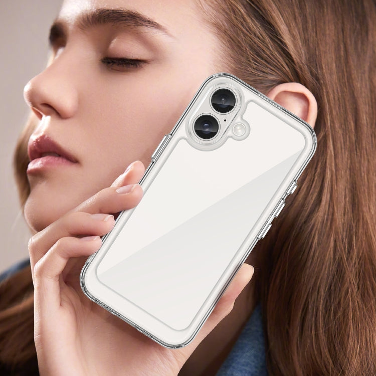 For iPhone 16 Plus Colorful Series Acrylic + TPU Phone Case(Transparent) - iPhone 16 Plus Cases by PMC TechLife | Online Shopping South Africa | PMC TechLife | Buy Now Pay Later Mobicred