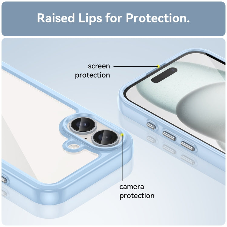 For iPhone 16 Colorful Series Acrylic + TPU Phone Case(Blue) - iPhone 16 Cases by PMC TechLife | Online Shopping South Africa | PMC TechLife | Buy Now Pay Later Mobicred