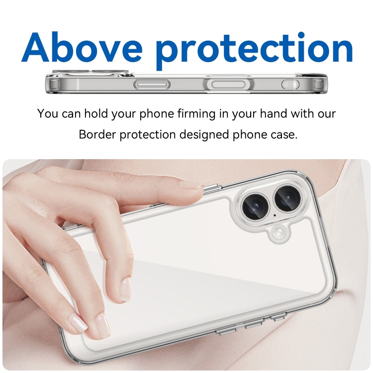 For iPhone 16 Colorful Series Acrylic + TPU Phone Case(Transparent) - iPhone 16 Cases by PMC TechLife | Online Shopping South Africa | PMC TechLife | Buy Now Pay Later Mobicred