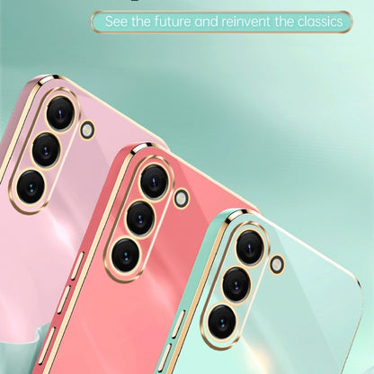 For Samsung Galaxy S24 5G XINLI Straight Edge 6D Electroplate TPU Phone Case(Pink) - Galaxy S24 5G Cases by XINLI | Online Shopping South Africa | PMC Jewellery | Buy Now Pay Later Mobicred