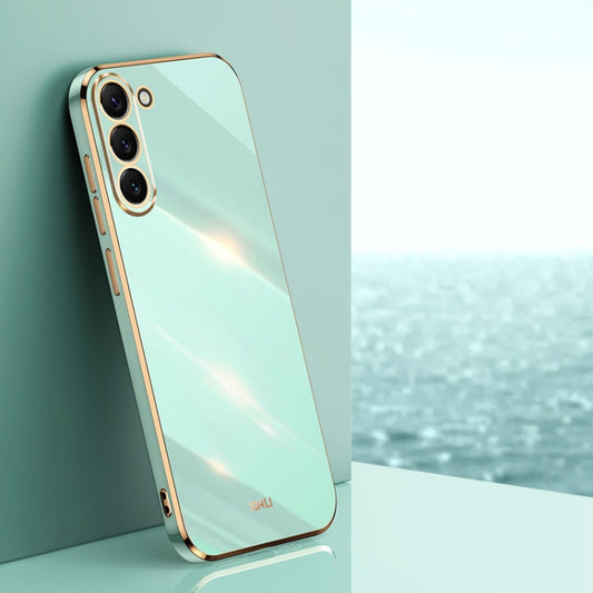 For Samsung Galaxy S24+ 5G XINLI Straight Edge 6D Electroplate TPU Phone Case(Mint Green) - Galaxy S24+ 5G Cases by XINLI | Online Shopping South Africa | PMC Jewellery | Buy Now Pay Later Mobicred