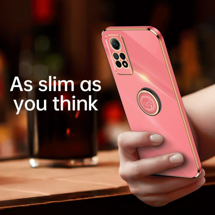 For Xiaomi Redmi Note 12 Pro 4G XINLI Straight Edge 6D Electroplate TPU Phone Case with Ring Holder(White) - Xiaomi Cases by XINLI | Online Shopping South Africa | PMC TechLife | Buy Now Pay Later Mobicred