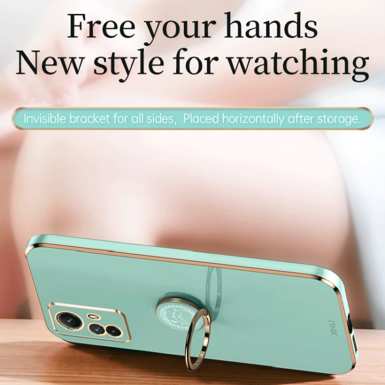 For Xiaomi Redmi Note 12S 4G XINLI Straight Edge 6D Electroplate TPU Phone Case with Ring Holder(Celestial Blue) - Xiaomi Cases by XINLI | Online Shopping South Africa | PMC TechLife | Buy Now Pay Later Mobicred