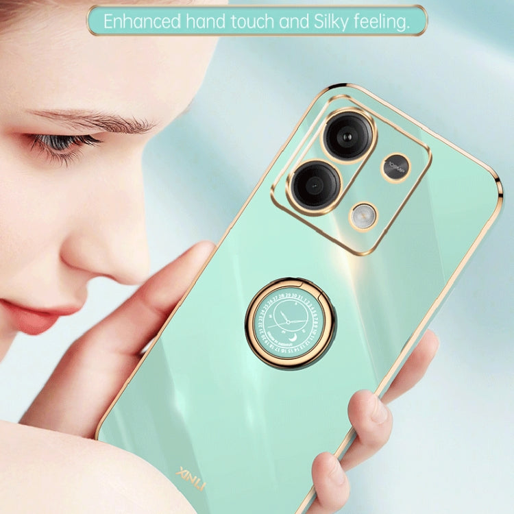 For Xiaomi Redmi Note 13 5G XINLI Straight Edge 6D Electroplate TPU Phone Case with Ring Holder(Pink) - free shipping - PMC TechLife - Order now!