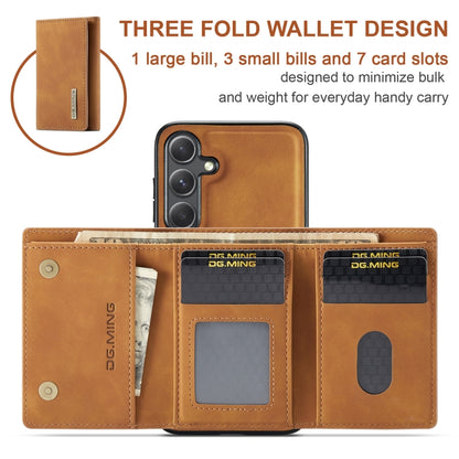 For Samsung Galaxy S24 5G DG.MING M1 Series 3-Fold Multi Card Wallet + Magnetic Phone Case(Brown) - Galaxy S24 5G Cases by DG.MING | Online Shopping South Africa | PMC Jewellery | Buy Now Pay Later Mobicred