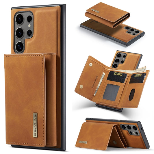 For Samsung Galaxy S24 Ultra 5G DG.MING M1 Series 3-Fold Multi Card Wallet + Magnetic Phone Case(Brown) - Galaxy S24 Ultra 5G Cases by DG.MING | Online Shopping South Africa | PMC Jewellery | Buy Now Pay Later Mobicred