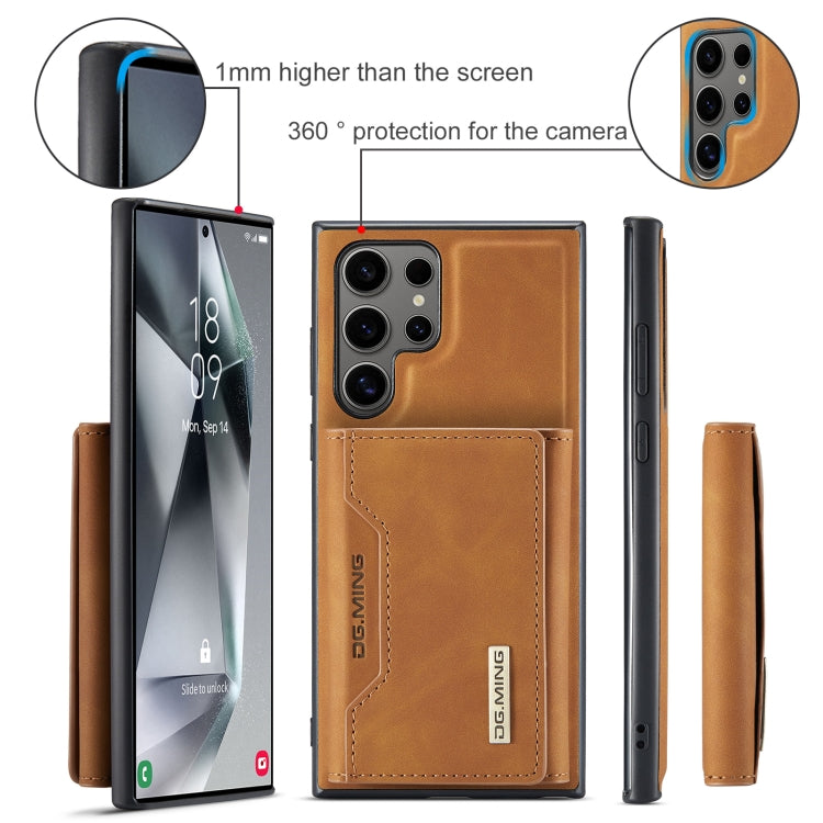 For Samsung Galaxy S24 Ultra 5G DG.MING M2 Series 3-Fold Multi Card Bag + Magnetic Phone Case(Brown) - Galaxy S24 Ultra 5G Cases by DG.MING | Online Shopping South Africa | PMC Jewellery | Buy Now Pay Later Mobicred