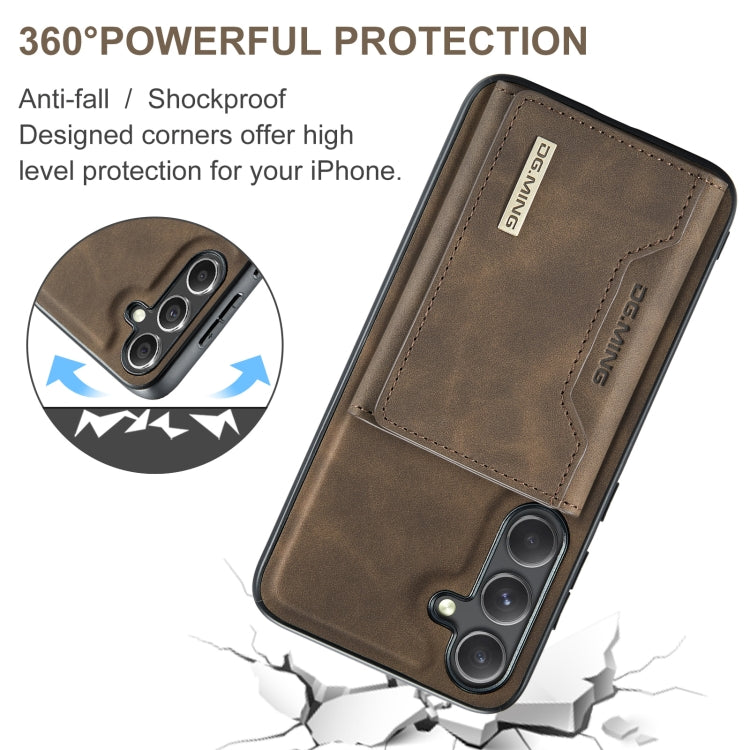 For Samsung Galaxy S24+ 5G DG.MING M2 Series 3-Fold Multi Card Bag + Magnetic Phone Case(Coffee) - Galaxy S24+ 5G Cases by DG.MING | Online Shopping South Africa | PMC Jewellery | Buy Now Pay Later Mobicred