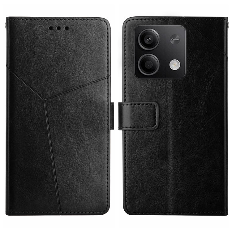For Xiaomi Redmi Note 13 4G Y-shaped Pattern Flip Leather Phone Case(Black) - Note 13 Cases by PMC TechLife | Online Shopping South Africa | PMC TechLife | Buy Now Pay Later Mobicred