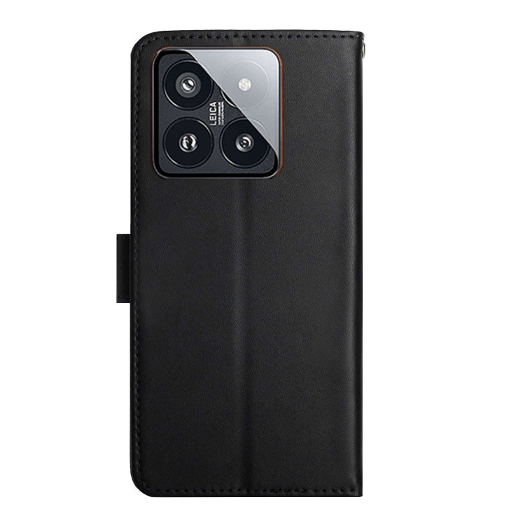 For Xiaomi 14 Genuine Leather Fingerprint-proof Flip Phone Case(Black) - 14 Cases by PMC Jewellery | Online Shopping South Africa | PMC Jewellery | Buy Now Pay Later Mobicred