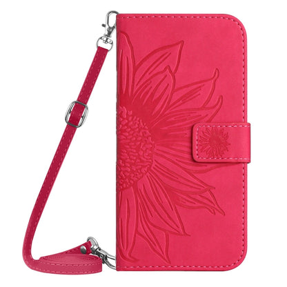 For Xiaomi 13T / 13T Pro Skin Feel Sun Flower Embossed Flip Leather Phone Case with Lanyard(Rose Red) - Xiaomi Cases by PMC Jewellery | Online Shopping South Africa | PMC Jewellery | Buy Now Pay Later Mobicred