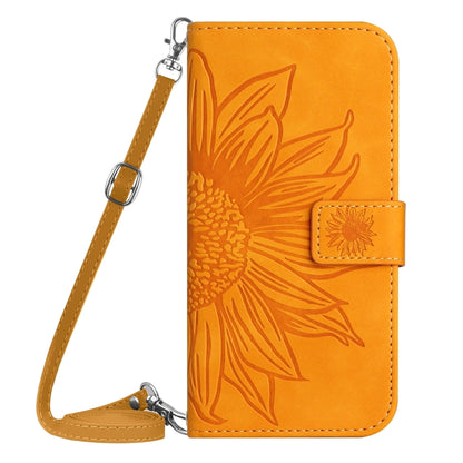 For Xiaomi 14 Skin Feel Sun Flower Embossed Flip Leather Phone Case with Lanyard(Yellow) - 14 Cases by PMC Jewellery | Online Shopping South Africa | PMC Jewellery | Buy Now Pay Later Mobicred