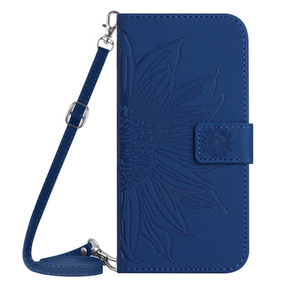 For Xiaomi Redmi Note 13 Pro 4G Global Skin Feel Sun Flower Embossed Flip Leather Phone Case with Lanyard(Dark Blue) - Note 13 Pro Cases by PMC Jewellery | Online Shopping South Africa | PMC Jewellery | Buy Now Pay Later Mobicred