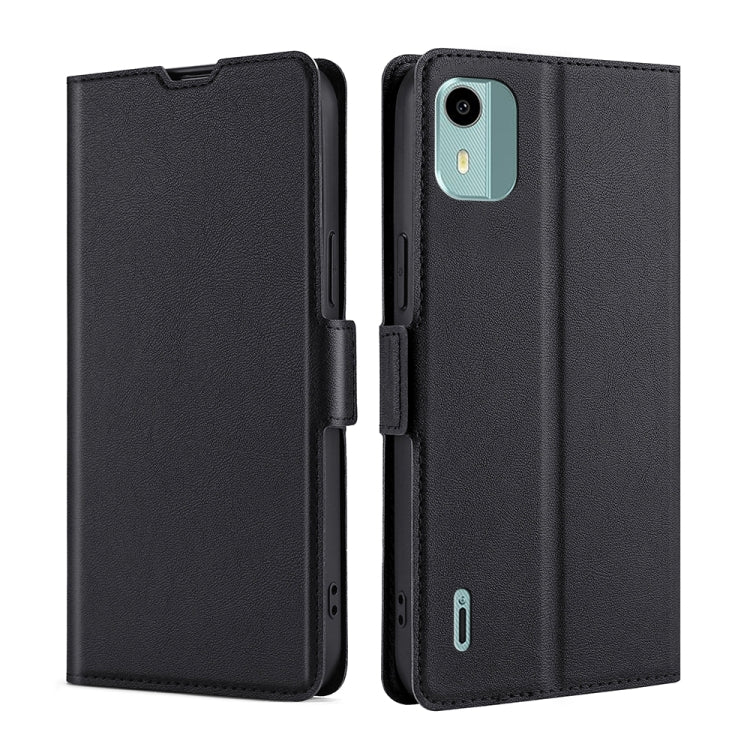 For Nokia C12 Ultra-thin Voltage Side Buckle Horizontal Flip Leather Phone Case(Black) - Nokia Cases by PMC Jewellery | Online Shopping South Africa | PMC Jewellery | Buy Now Pay Later Mobicred